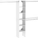ClosetMaid SuiteSymphony Wood Closet Organizer Kit with Tower, 3 Hang Rods, Top Shelves, Adjustable, Fits Spaces 5 - 9 ft. Wide, Pure White