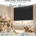 MYshade Cordless Blackout Cellular Shades for Windows, Honeycomb Window Shades with Thermal Insulation, Child & Pet Safe Room Darkening Shade, Easy Install,34.5" W x 72" H, Black