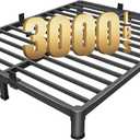 MAF 4 Inch Queen Metal Platform Bed Frame with Round Corner Legs, 3000 LBS Heavy Duty Steel Slats Support, Noise Free, No Box Spring Needed, Easy Assembly
