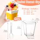 Rouceyxin 50 Pack 5 oz Plastic Dessert Cups with Lids and Spoons, Yogurt Parfait Appetizer Cup with Lids for Party, Clear Mini Dessert Shooter Cups for Pudding Fruit Trifle Ice Cream