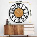 40" Extra Large Wall Clock, Silent Rustic Metal Wood Face Decorative Clock, Battery Operated Farmhouse Modern Oversized Wall Clocks for Living Room, Bedroom, Kitchen, Office, Home Decor
