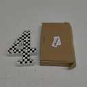 Maxcheck Racing Car Light up Numbers Black and White Checkerboard Print Decorative LED Light Number Sign Race Car Theme Birthday Party Decorations Checkered Flag Party Supplies(Number 4)
