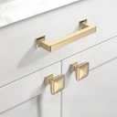 Asidrama 10 Pack 3.75 Inch(96mm) Brushed Brass Kitchen Cabinet Handles, Gold Cabinet Pulls Kitchen Cabinet Hardware Cupboard Handles Drawer Pulls