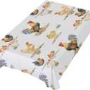 Table Decoration for Party Watercolor Rooster and Chicken Rectangle Table Cloth Polyester Tablecloth Rectangle Table 54 x 72 Inch for Dinner Table Decor