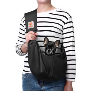 Tomkas Dog Sling Carrier for Small Dogs Puppy Carrier for Small Dogs (Black, for Pets Weight 2-7 lbs)