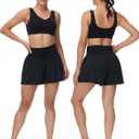 Flowy Athletic Shorts for Women Workout Running Gym Yoga Sport Short Pants Sweat Tennis Skirt Skort High Waisted with Pockets Biker Spandex Cute Comfy Lounge Trendy Clothes Casual Summer Black L