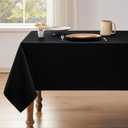 Rectangle Tablecloth Weaved Textured Water Resistant Spill Proof Table Cloth, Decorative Fabric Wrinkle Free Table Cover for Events and Dinner, 60104 Inch, Black