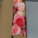 IPOPU Colorful Fake Rose Heads 25pcs Pink Silk Roses Artificial Flowers Combo White Fake Flowers for Rose Centerpieces for Tables Head Table Wedding Decorations Floral Centerpieces (Watermelon) (Shades of Watermelon)