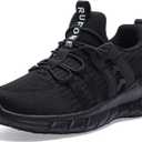 MJQ Kids Tennis Shoes for Boys Girls Lightweight Breathable Sneakers Running Athletic Shoes for  (Black, 5 Big Kid)