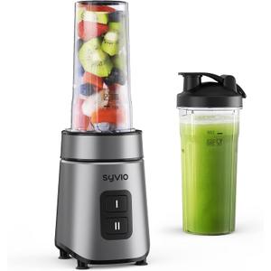 Syvio Blender for Shakes and Smoothies, 600W Personal Blender with 2 Speed Control, Bullet Blender with 2 BPA-Free 20Oz Sport Cup