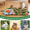Rabbit Foraging Mat, 18"x10" Snuffle Feeding Mat for Rabbits Guinea Pigs Chinchillas, Pet Feed Game Slow Eat for Small Animals Interactive Puzzle Feed Mat, Washable,Fun Design
