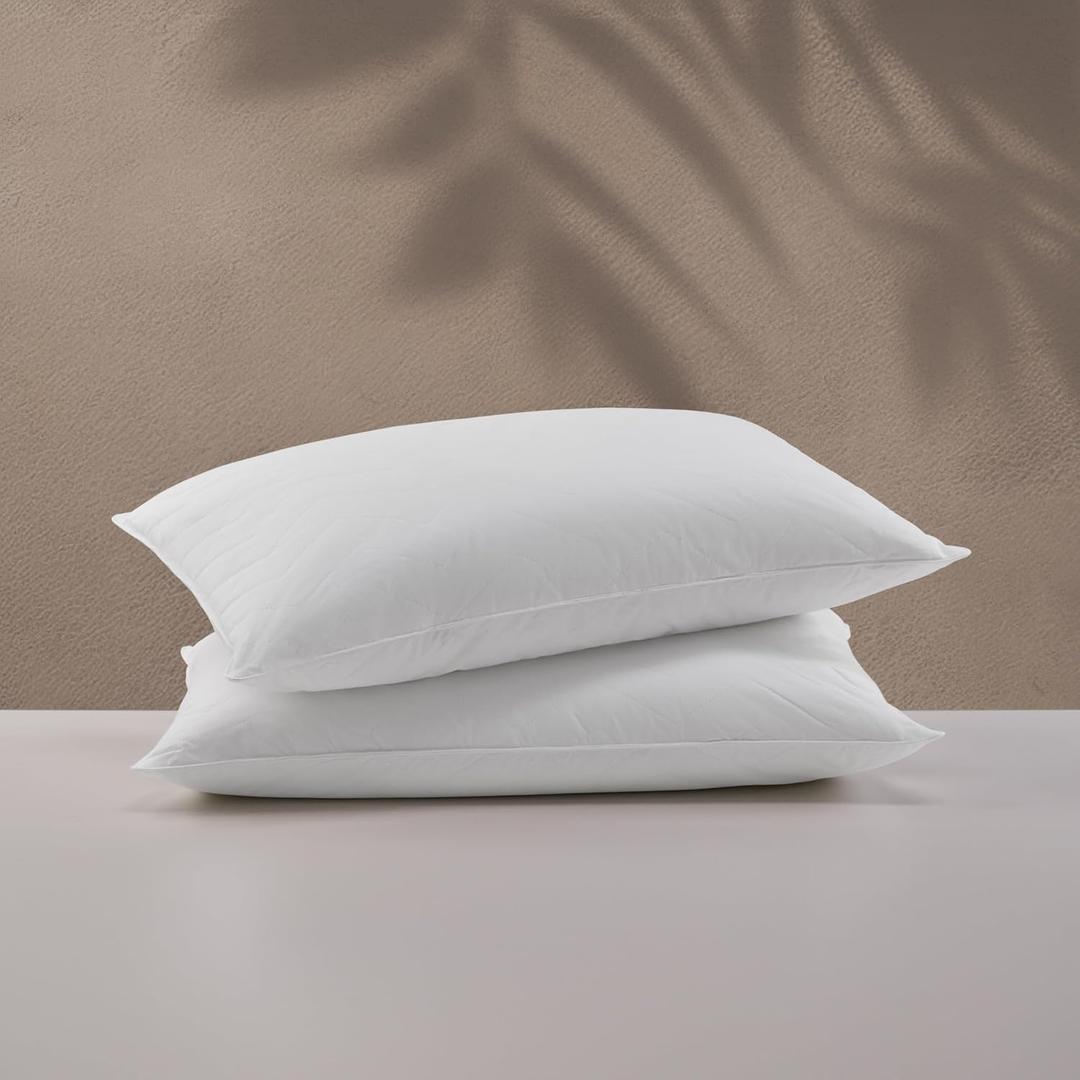 Sobel Westex: 2 Pack Sahara Nights Bed Pillow for Sleeping | Back & Stomach | Hotel Quality, 233 TC, 100% Cotton Case, Gel Fiber Fill | Soft, Washable (20 x 26, Two Pack, King Size)