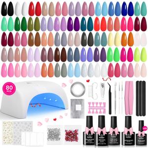 Beetles Gel Nail Polish Kit with U V Light - 80Pcs Fall Nail Fest Color Enchantment 55 Colors Gel Polish Starter Kit with Base Top Coat DIY Nails Stickers Manicure Tools Gift for Women Teens Girls Beetles Gel Nail Polish Kit with U V Light - 80Pcs Fall Nail Fest Color Enchantment 55 Colors Gel Polish Starter Kit with Base Top Coat DIY Nails Stickers Manicure Tools Gift for Women Teens Girls