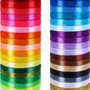 36 Colors 900 Yards Satin Metallic Glitter Ribbons Rolls for Craft, Embellish Decorative Ribbons 2/5" Wide for Floral Bouquet Gift Wrapping Bows Wedding Shower Decoration