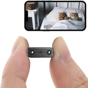 Small Cameras Hidden Camera Wireless Outdoor WiFi Camera Mini Cam Small Wireless Home Security Camears Nanny Cam Wireles Cameras Night Vision, Motion Detection (Black)