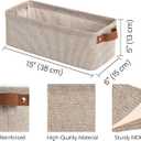 StorageWorks Narrow Storage Bins, Small Basket for Closet and Shelves, Fabric Organizer with Handles, Toilet Paper Storage, Brown and Beige, 2-Pack