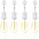 E26 Track Light Heads H Type Track Lighting Heads Direction Adjustable LED Track Lights Fixture Dimmable for Kitchen, Retro Vintage Style, Bulbs Not Included - Pack of 4 (White)
