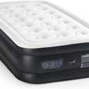 Elevon Air Mattress with Built in Pump - Luxury Double High Inflatable Bed for Home, Travel & Camping, Navy/White, Twin, 18" High