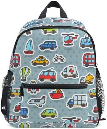 OREZI Cute Kids Back Pack Cartoon Cars Transport Pattern Todder Backpack Lightweight Preschool Kindergarten Book Bag Practical and Durable Daycare Bag for Travel,Toys