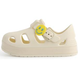 Toddler Wide Toe Box Sandals For Boys & Girls,Children's Closed Toe Water Sandal with Adjustable Strap (Beige), Size: 9-9.5 Toddler