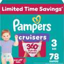 Pampers Diapers - Cruisers 360 - Size 3, 78 Count, Babyproof up to 100% Leakproof Pull-On Diaper