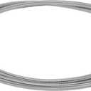 AN10 Fuel Line Hose Silver Tone 12ft Vacuum Hose Automotive Fuel Hose 12ft 1/2"ID 5/8"OD PTFE Rubber,Stainless Steel Braided 1 Pcs AN10