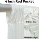 10 Panels 5x12ft Ivory Backdrop Curtains for Parties, Wrinkle Free Polyester Ivory Photo Backdrop Drapes 12 ft Long Back Drop Cloth for Wedding Birthday Photography Background Party