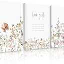 Lhoiplme Wildflower Nursery Wall Art Decor Baby Girl Room Canvas Pictures Boho Floral Nursery Wall Decor Botanical Print Pink Flower Painting for Bedroom 16x24x3 Inch Wrapped Canvas