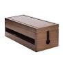 Changsuo Cable Management Box Wooden Cord Organizer Box for Extension Cord Power Stripe Surge Protector Wire Management Concealer Cover Hider for Desktop Home Office Kitchen (Brown)