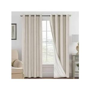 Linen  Curtains for Bedroom 84 Inches Long, Back Tab/Rod Pocket Living Room Drapes, Thermal Insulated  60" W x 84" L, Cream 1pcs