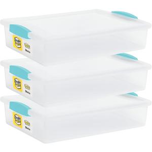 Tribello Plastic Storage Containers With Lids For Organizing, 6 Quarts - (Large - 14 x 11 x 3)