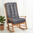 1 MIDDLE ONE Rocking Chair Cushion Outdoor Indoor, Memory Foam Replacement Rocking Chair Pads, Set of Thicken Seat & Back Cushions with Ties for Rocker (Grey, 28"X18"/18"X18")