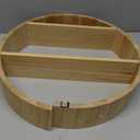 Mind Reader Circular Floating Shelves, Wall Decor, Accent Shelf, Office, Bathroom, Bamboo, 18" L x 4" W x 18" H, Brown