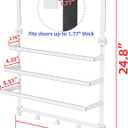 Over The Door Towel Rack, Over Door Towel Racks for Bathroom Door with 5 Hooks, 3 Tier Towel Storage Hanger Holder for Bathroom Accessories, 16 Inch Towel Bar for Hanging Towels, White