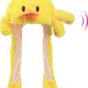 Bubblepompom Animal Hat with Ears Moving Jumping Pop Up Beating Hat Plush Holiday Cosplay Dress Up Funny Gift for Kids