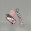 QBUC for BMW Key Fob Cover with Keychain Chrome Silver Trim Soft TPU Protection Case Compatible with 2023-2025 BMW 7 Series 740 760i I5 I7 IX X1 X5 X6 X7 XM (Pink)