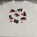 Fukika Black Cat Valentine Shirt, Cat Valentines Day Sweatshirt, Cat Mom Valentines Tee, Pet Valentine Sweatshirt, Black Cat Hearts Cat Lover Gift, XXL, White