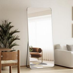 BEAUTYPEAK Silver Full Length Mirror, 71"x26" Rounded Corner Floor Mirror Standing Hanging or Leaning Against Wall, Suitable for Bedroom or Dressing Room