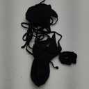 MOSHENGQI Women Sexy Brazilian Bikini 2 Piece Spaghetti Strap Top Thong Swimsuit Bathing Suit (Large, Black)