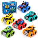 Gloween Monster Truck Toys for Kids, 6 Pack Friction Powered Push and Go Cars, Great Christmas Birthday Party Gifts for Boys Girls Age 3-5 4-7