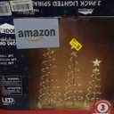 JOIEDOMI 3 Pack Spiral Christmas Tree Lights, 218 LED Outdoor Lighted Tree with Star Topper & Stakes, Christmas Decorations for Yard Porch Patio Garden Holiday Xmas Eve Night Dcor, Cool White