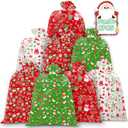 8Pcs Extra Large Christmas Gift Bag, 44"x36" Heavy-Duty Waterproof Reusable Oversized Gift Sack with Rope & Gift Tag, Opaque Jumbo Wrapping Bag for Xmas, Birthdays, Parties, Class, Office, Home