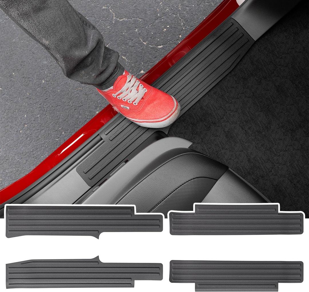 Interior Door Sill Protector Compatible with 2019-2026 Chevy Silverado GMC Sierra 1500 Crew Cab Car Threshold Protector Door Entry Guard Replacement for 2019-2026 Chevy Silverado Accessories