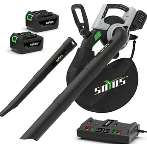 Cordless Leaf Blower & Vacuum SOYUS 3in1 Leaf Vacuum Mulcher 40V 360CFM 5 Speeds Brushless Battery Operated Leaf Blower for Lawn Care with 45L Bag 2 x 4.0Ah Battery and Charger Included