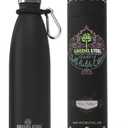 Greens Steel Stainless Steel Water Bottle - 17 oz, Black | Vacuum Insulated Double Wall with Screw Lid/Leak Proof | Thermal Travel Sports Canteen Coffee Flask