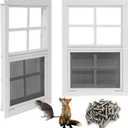 NeatiEase Upgraded Shed Windows 2 Pack, 24" x 30" Windows with Tempered Glass and Stainless Steel Screen for Shed, Chicken Coop, Playhouse, Household, Garage(White)