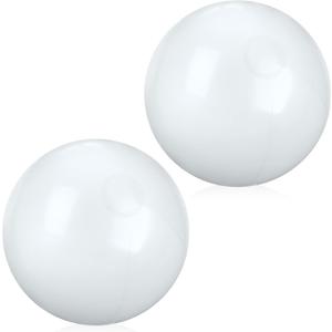 2 Pcs 12 Inch Solid Beach Balls Inflatable Beach Balls Bulk Large Blow up Pool Game Toys for for Summer Beach (white)