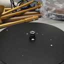 EDISHINE 68" Arc Floor Lamp with Table, Vintage Standing Lamp for Living Room with Tray, Tall Reading Lamp, Beige Shade, Adjustable Arm, Remote Dimmable Bulb Included, for Bedroom Office, Wood Grain