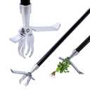 Yocada Stand Up Weed Puller Tool 62.59“ Long Handle 4-Claw Steel Head Design Weeder Stick Easily Remove Weeds Roots Remover for Garden & Lawn Care