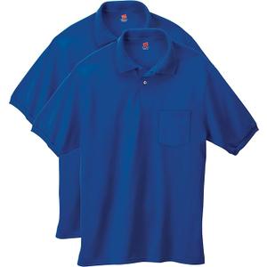Hanes Men's Short-Sleeve Jersey Pocket Polo (Pack of 2) Dark Blue M